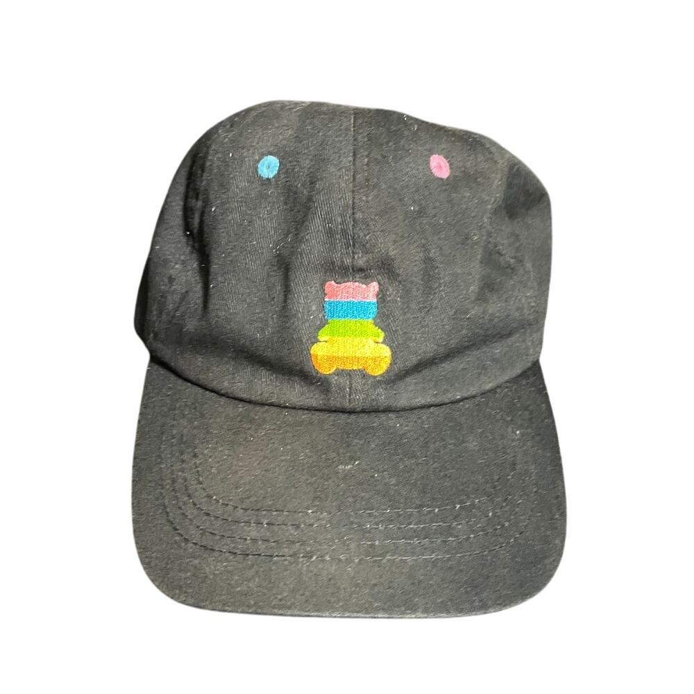 Teddy Fresh Black‎ Rainbow Baseball Cap One Size Adjustable Bear Pride Strapback